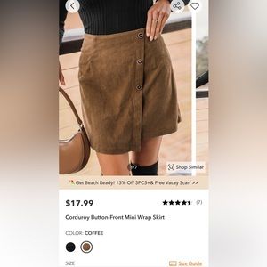 NWT corduroy brown skirt, no longer available online